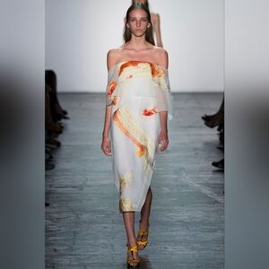 ❤️BUY2️⃣GET1️⃣🆓♧$3,250 PRABAL GURUNG ZEST SILK RUNWAY DRESS 0